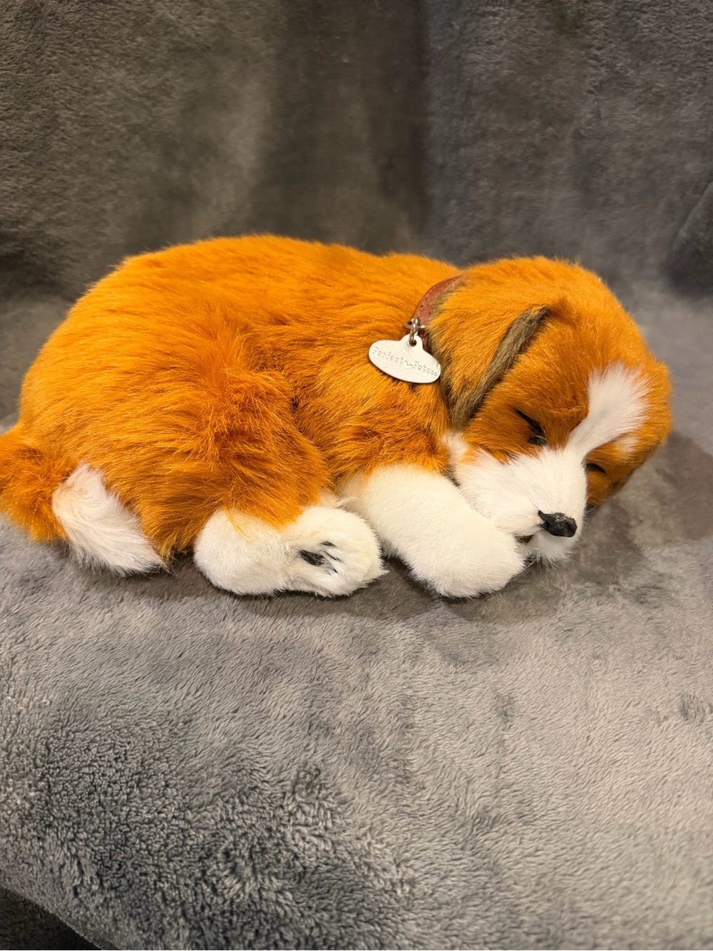 Perfect Petzzz Pets Puppy Brown White Copper Color Mutt Breathing Life Like Dog